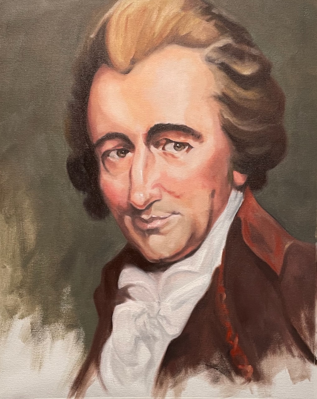 Portrait painting of a young John Adams